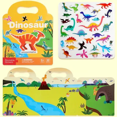 ✨💖 WHOLESALE ✨💖🐼 REUSABLE Sticker Book 💖 Children Sticker Book 💖 Waterproof Stickers 💖 Kids Educational Activity Book 💖 Goodie Bag 💖 Animal Space Fish Dinosaur Sticker Album Birthday Goodie Bag Gifts 💖✨