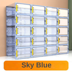 【One Cat Shop】Extra Large Transparent Shoe Box Shoes Organizers Thickened Foldable Dustproof Plastic Storage Box Stackable Combined Shoe Cabinet