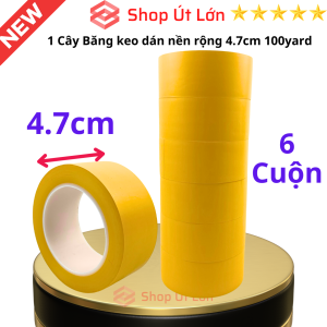 Băng keo dán nền màu vàng băng dính dán sàn rộng 4.7cm dài 33 mét 1 cây gồm 6 cuộn - Út Lớn