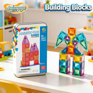AODUOYAYA Mini Magnetic Building Cubes for Toddlers Travel Educational Toy with Tin Case Baby Kids Gift