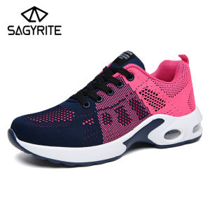 SAGYRITE Sneakers for Women on Sale 2021 New Mesh Shoes for Women Large Size 35-42 Knitted Pu Air Cushion Women Shoes 4 Colors