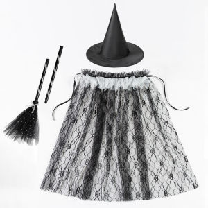 Halloween childrens cape costume with print masquerade dress-up lace-up shawl princess cape style for girls