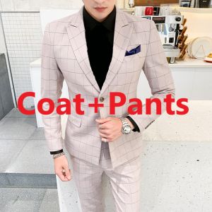 3PCS Suits Set for Men 2026 Korean Slim Fit Comfortable Smart Gentlemen Workwear Formal Event Wedding Groomsman Male Blazer