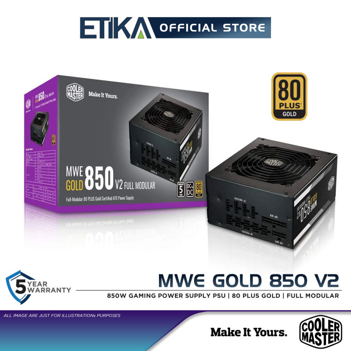 Cooler Master MWE Gold 850 V2 | 850W Gaming Power Supply PSU | 80 Plus ...