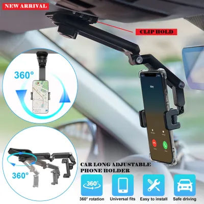 Car Phone Holder Sunvisor Dashboard 360 Rotating Adjustable Phone Mount Stand Windshield Windscreen Mobile Phone Stand Holder Table Phone Holder Mount Stand Axia Myvi Saga vvt Persona bezza iriz aruz viva kenari kelisa alza wira X50 X70 Ativa Vios City