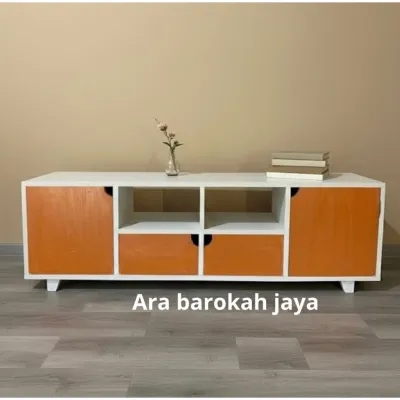 Meja TV Kayu 3 Pintu | Kayu Mahoni asli | Meja Ruang Tamu