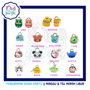 YUME SHOP - Gembok Karakter Kartun Mini Lucu Kunci Koper Buku Diary Tas Bagasi Travel