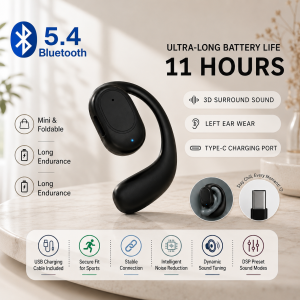 KY2 Single Wireless Earphones Air Conduction OWS Headphone Sports Noise Cancel Headset