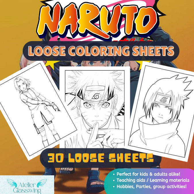 ???Hot???NARUTO Anime - Manga Coloring Pages for KIDS/ADULTS/SENIORS! 30 ...