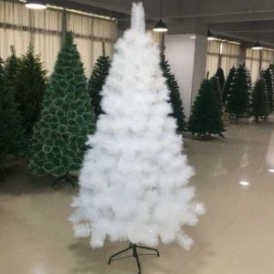 4ft-8ft White Pine Needle With Metal Stand PVC Christmas Tree