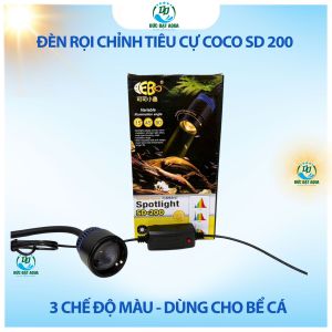 Đèn Led rọi Coco cao cấp chỉnh tiêu cự SD-200 5W/7W/10W (3 chế độ màu) cho bể cá