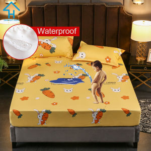 SUNLIGHT HOME 100% Waterproof Bedsheet 9 ColorsMulti-pattern Fitted Bed SheetComfortable Mattress ProtectorMattress Cover (No Pillow Case)
