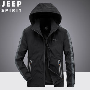 JEEP SPIRIT Mens Jacket Hooded New Casual Business Detachable Hat Mountaineering