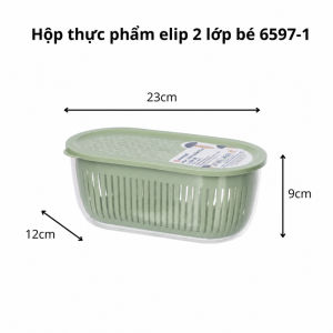 Hộp Thực Phẩm Elip Việt Nhật 6597 An Toàn Hộp Đựng Thức Ăn 2 Lớp Bảo Quản Thực Phẩm - TADAHOME