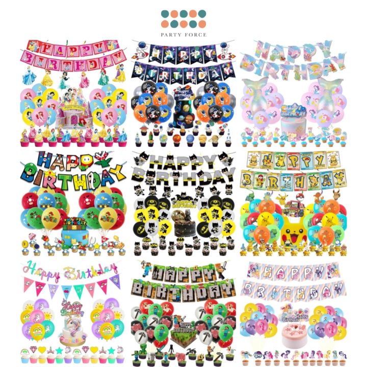 Theme Birthday Balloon Decoration All themed Kid's birthday party balloon decoration pack