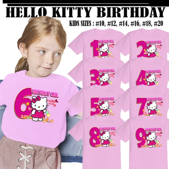 Kids Birthday Hello Kitty Theme Shirt 1st to 9th Design Print T Shirt Lazada PH