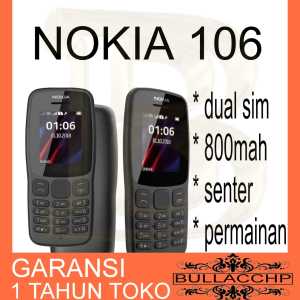 HP NOKIA 106 BARU [BIRU] [GARANSI 1 TAHUN] Dual SIM - HP Jadul Baterai Awet 800mAh + Senter & Game