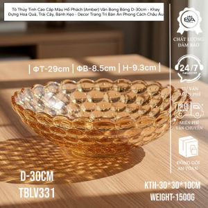 Tô Thủy Tinh Đựng Hoa Quả TBLT30C Vân Bi Nổi Cao Cấp Decor Bàn Phòng Khách Sang Trọng