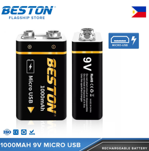 1PC Beston 9V 1000mAh Micro USB Rechargeable Li On Battery 6F22