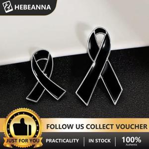 hebeanna เข็มกลัดหยดน้ำมันริบบิ้นสีดำสำหรับผู้หญิงเข็มกลัดติดปกเสื้อเครื่องประดับแฟชั่นชุดของขวัญเสื้อผ้า