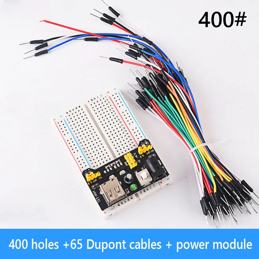 Cheap 1set MB102 Breadboard Power Module 830 Points Solderless Prototype Breadboard  Kit & Jumper Wires Cables