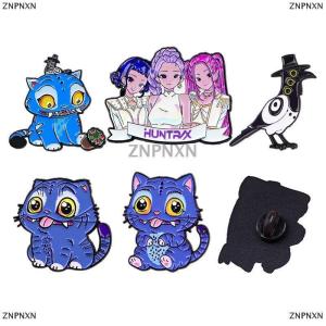 [COD] ZNPNXN Happy Blue Cat Pin Fantasy Hunter Team Brooches Woman Men Backpack Accessories Bags Badge Lapel Jewelry Accessories Gift