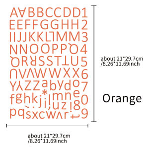 A4 Size Alphabet Stickers 12 Color English Letter And Number Combination DIY Waterproof Sticker