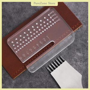 [PureZone] 4mm Multi-functional Thickened Transparent Puller Acrylic Rounded Cutting Distance Ruler Hitting Auxiliary Manual Leather Tool