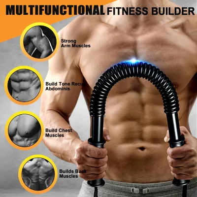【Ready From SG】Power Twister Spring Bar Gym Arm Resistance Strength Bar Training Fitness Gym Equipment20-60KG