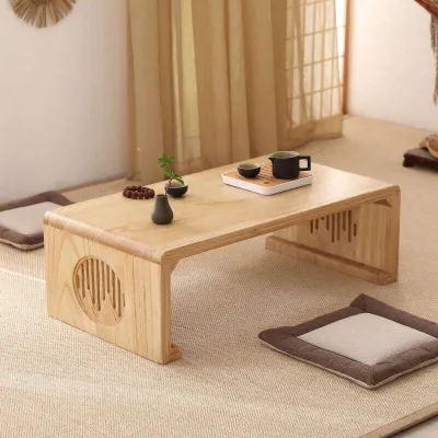 Solid Wood Tea Table Chinese Zen Style Low Coffee Table Tatami Floor Table Living Room Window Seat Small Wooden Table