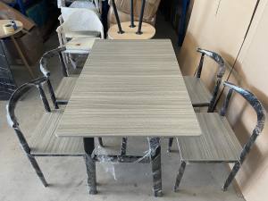 Tiancai Dining Table Set Home apartment furniture table and Chair set 4 Seaters Light luxury Simple