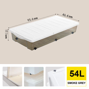 Citylife 54L Under Bed Storage Box With Lid & Wheels Space Saving Household Clothes Organizer