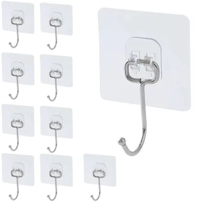 [HCM]Set 10 Móc dán tường inox 304 chịu lực 10kg tiện dụng treo quần áo và đồ dùng-Cozy520