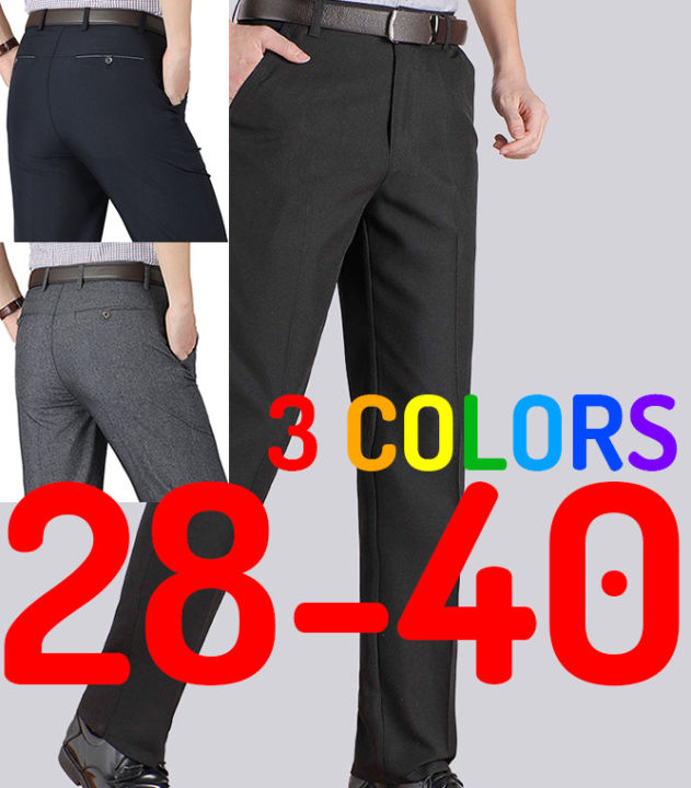 READY STOCK] Men Formal Office Working Smart Plus Size Long Pants Trousers  Size 28 - 40 | Lazada Singapore
