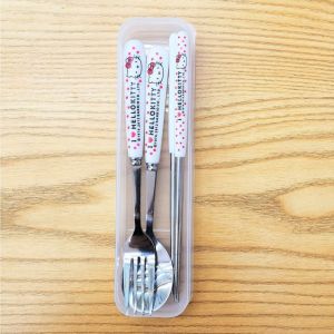 Indo 1866 - Set Alat Makan Karakter / Peralatan Makan Stainless Steel Portable