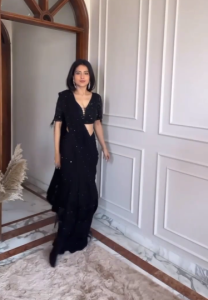 [PRE-ORDER] Pure Georgette Saree with Sequins Work ~ Delivery Lead Time : 10 days