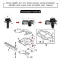 Set 5 bộ bu lông chắn bùn và kẹp đai ốc chữ U 6mm bằng kim loại cho thân xe hơi , Đinh tán , chốt , ốc ô tô. 