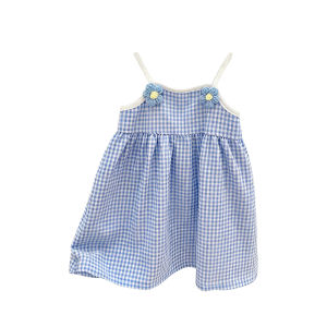 AILEBE Kids Dress For Girls White Cherry Print Plaid Sleeveless Dress With Lace Ruffle Collar Soft Breathable Summer Wear For Baby Girl 1-13 Years Back Button Easy On Off OOTD Pambahay Pang Gala Ternos For Kids Girls Dresses