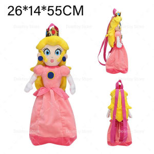 8 Styles Super Game Plush Backpack Princess Peach Plush Bowser Schoolbag Kawaii Cartoon Stuffed Animal Bag Birthday Gift for Kid