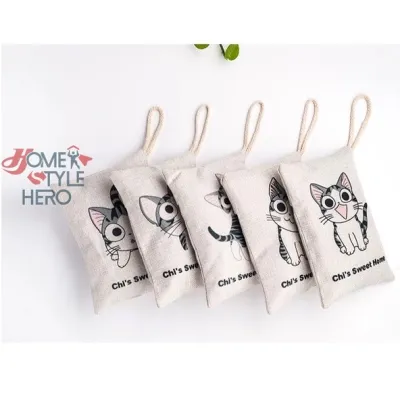 [SG Stock]100g/200g/250g Fabric Bag Bamboo Charcoal Natural Air Purifier Remove Odours and Moisture Air Freshener