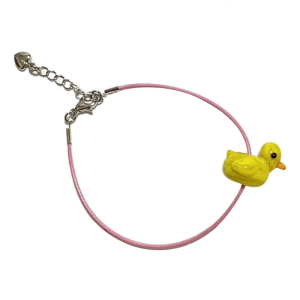 Adorable Yellow Duck Glass Bracelets Simple Stylish Friendship String Bracelets Wristband Unique for Women Girl