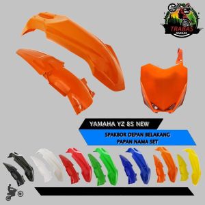 SPAKBOR SET DEPAN BELAKANG PAPAN NOMOR YZ 85 YZ85 NEW BARU 2016 MOTOR CROSS TRAIL YAMAHA FENDER PNP