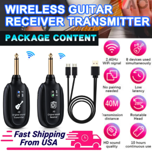 A8 KEEP MOTION Jek Jack gitar anti noice Wireless listrik akustik UHF Gitar Transmitter Receiver