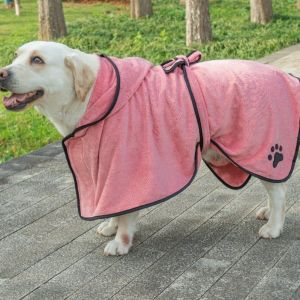 DGFDF High Absorbency Dog Bathrobe Fixed Waist Belt Super Warm Pet Drying Towel Durable Hooded Microfiber Pet Towel For Cats Dogs