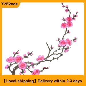 【Local shipping】   Beautiful Embroidered Plum Blossom Flower Patch Iron/Sew on Applique Motif Craft