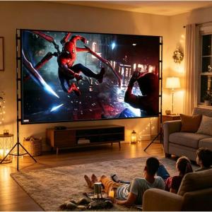 【Shipped from Singapore】Outdoor Camping Bracket Projection Screen 120 Inches Portable and Movable
