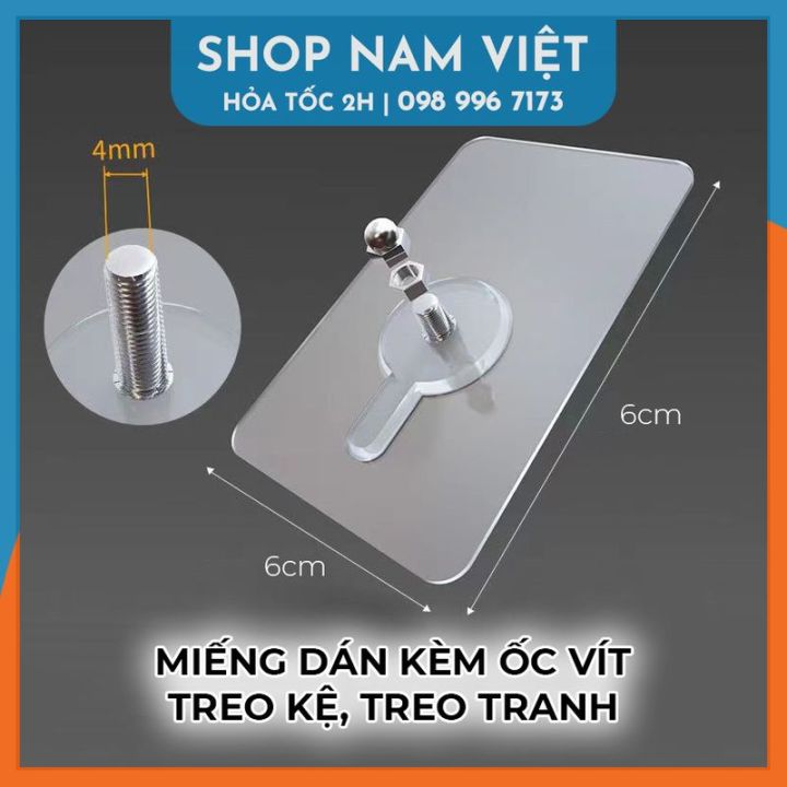Miếng Dán Bulong Ốc Vít 8 - 12 - 16mm, Treo Kệ, Treo Tranh Không Khoan ...