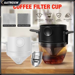 Portable Coffee Filter Foldable Drip Coffee Tea Holder Funnel Baskets Reusable Coffee Accessories Pour Over   Aatroxw
