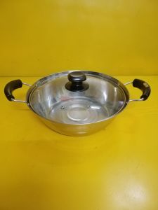 Nồi lẩu inox nội địa Nhật size 28cm cao 8.5cm (mã 765) Dùng được bếp từ