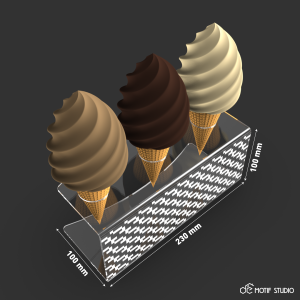 ICE CREAM GELATO CONE CONES STAND HOLDER DISPLAY RACK CLEAR TRANSPARENT ACRYLIC MODERN ALAS DUDUKAN TEMPAT TATAKAN PENYANGGA ES KRIM RAK 3 LUBANG AKRILIK BENING TRANSPARAN RAK PROPS FOTOGRAFI MAKANAN ELEGAN KEKINIAN MULTIFUNGSI MOTIF PATTERN PUZZLE-172